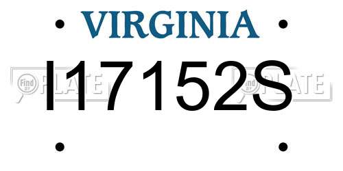 I17152S Virginia License Plate