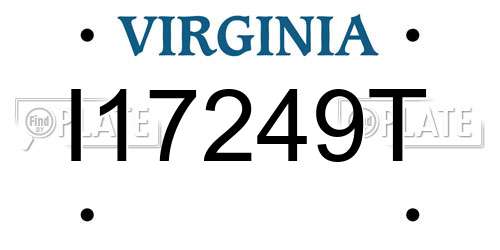 I17249T Virginia License Plate