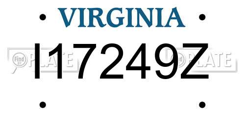I17249Z Virginia License Plate