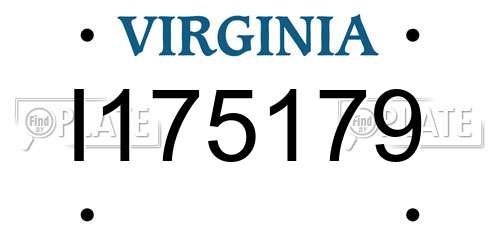 I175179 Virginia License Plate