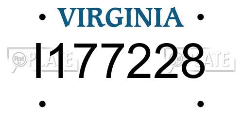 I177228 Virginia License Plate
