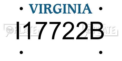 I17722B Virginia License Plate