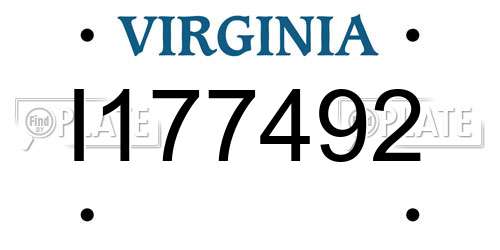 I177492 Virginia License Plate