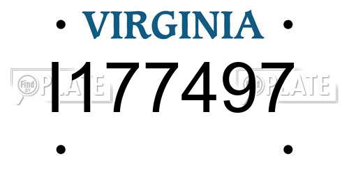 I177497 Virginia License Plate