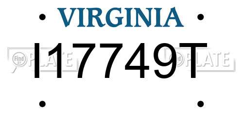 I17749T Virginia License Plate