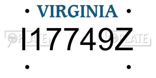 I17749Z Virginia License Plate