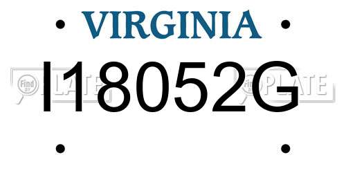 I18052G Virginia License Plate