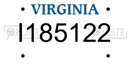 I185122 Virginia License Plate