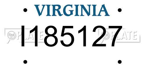 I185127 Virginia License Plate