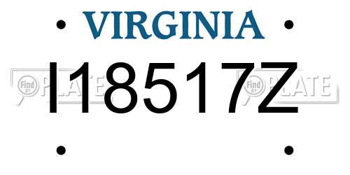 I18517Z Virginia License Plate