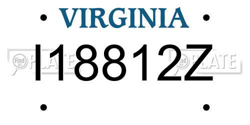 I18812Z Virginia License Plate