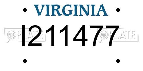 I211477 Virginia License Plate