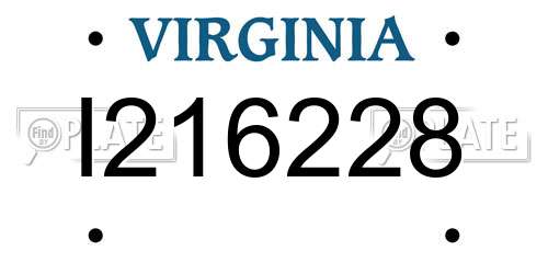 I216228 Virginia License Plate