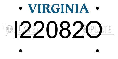 I22082O Virginia License Plate