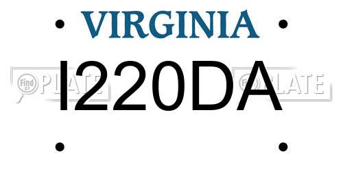 I220DA Virginia License Plate