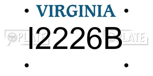 I2226B Virginia License Plate