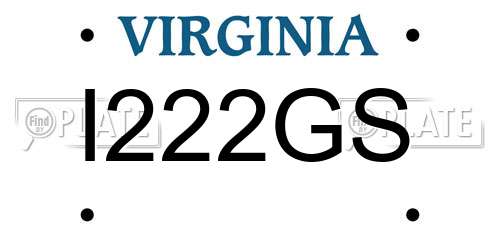 I222GS Virginia License Plate