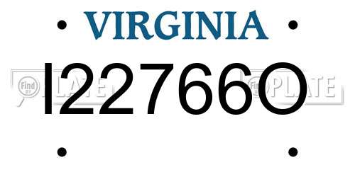 I22766O Virginia License Plate