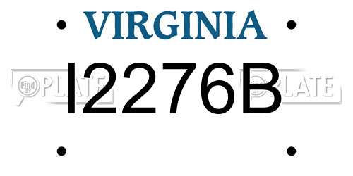 I2276B Virginia License Plate