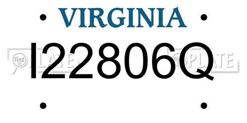 I22806Q Virginia License Plate