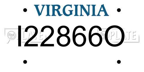 I22866O Virginia License Plate