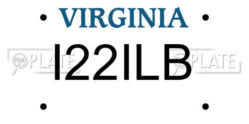 I22ILB Virginia License Plate