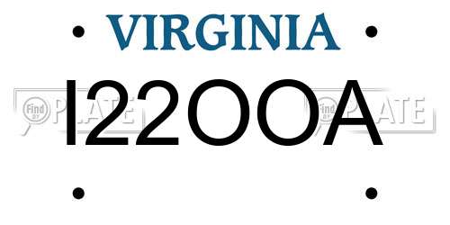 I22OOA Virginia License Plate