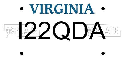 I22QDA Virginia License Plate