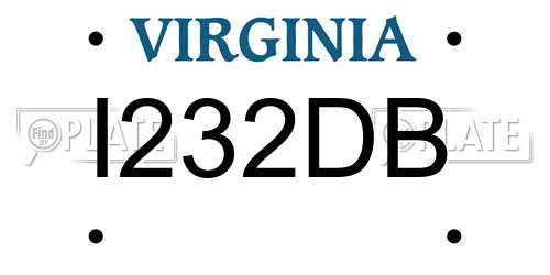 I232DB Virginia License Plate