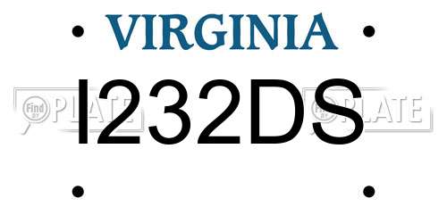 I232DS Virginia License Plate