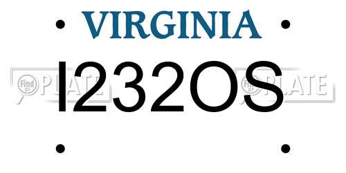 I232OS Virginia License Plate