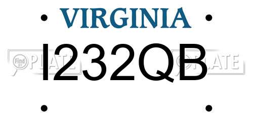 I232QB Virginia License Plate
