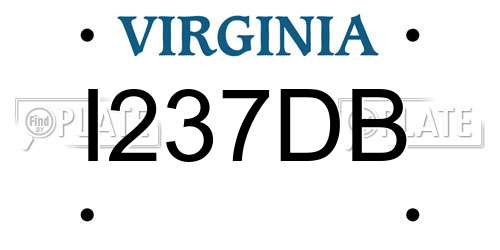 I237DB Virginia License Plate