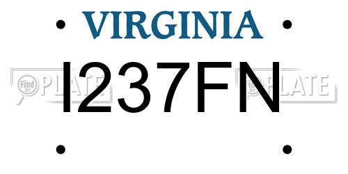 I237FN Virginia License Plate