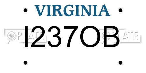 I237OB Virginia License Plate