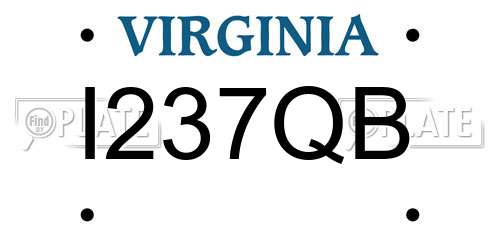 I237QB Virginia License Plate