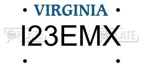 I23EMX Virginia License Plate