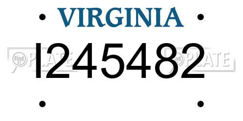 I245482 Virginia License Plate