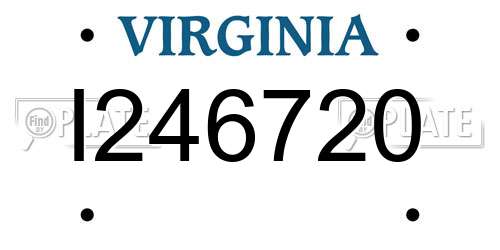 I246720 Virginia License Plate