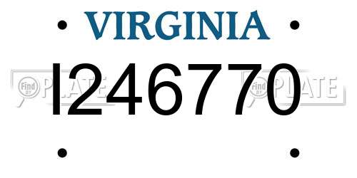 I246770 Virginia License Plate