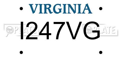 I247VG Virginia License Plate