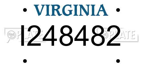 I248482 Virginia License Plate