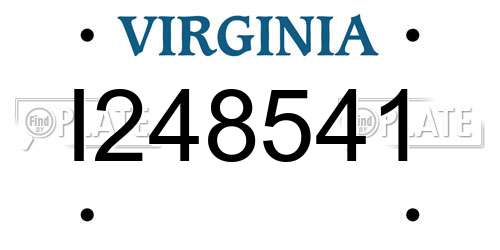 I248541 Virginia License Plate