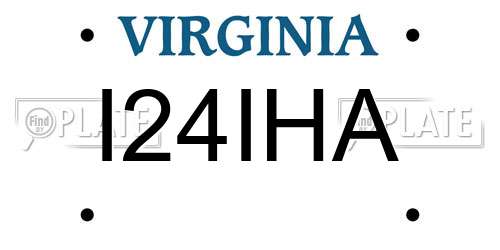 I24IHA Virginia License Plate