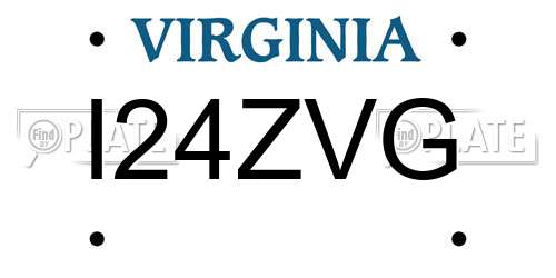 I24ZVG Virginia License Plate
