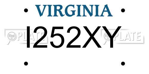 I252XY Virginia License Plate