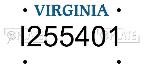 I255401 Virginia License Plate