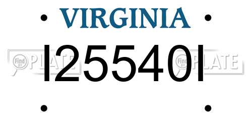 I25540I Virginia License Plate
