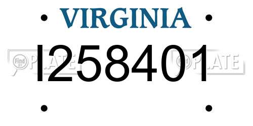 I258401 Virginia License Plate