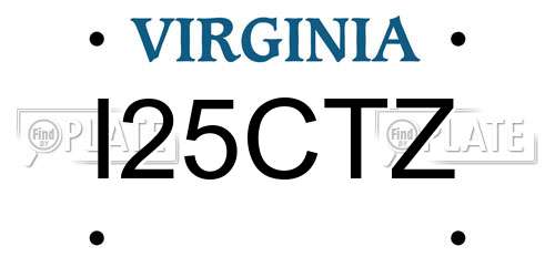 I25CTZ Virginia License Plate